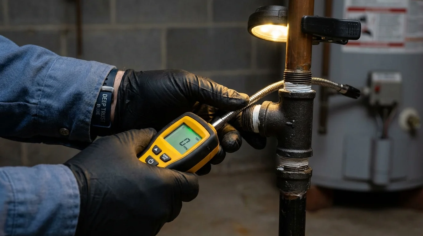 Gas leak detection with electronic sniffer by Johns Plumbing LLC in Lady Lake