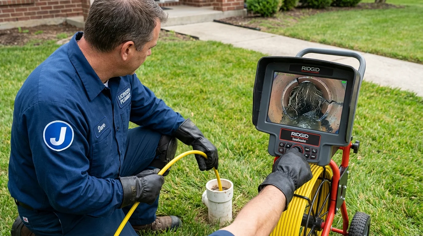 Sewer camera inspection being performed by Johns Plumbing LLC in Lady Lake