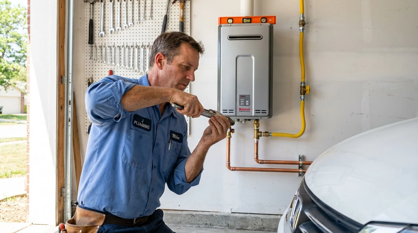 Tankless water heater installation by a Johns Plumbing LLC plumber in Lady Lake